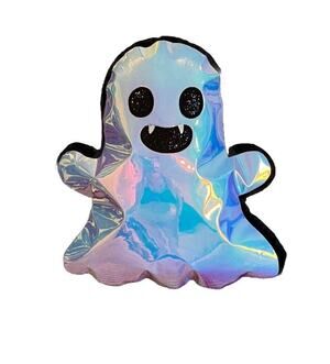 ENVOGUE Iridescent Ghost Vampire Teeth Throw Pillow Halloween Glitter 16 x 15